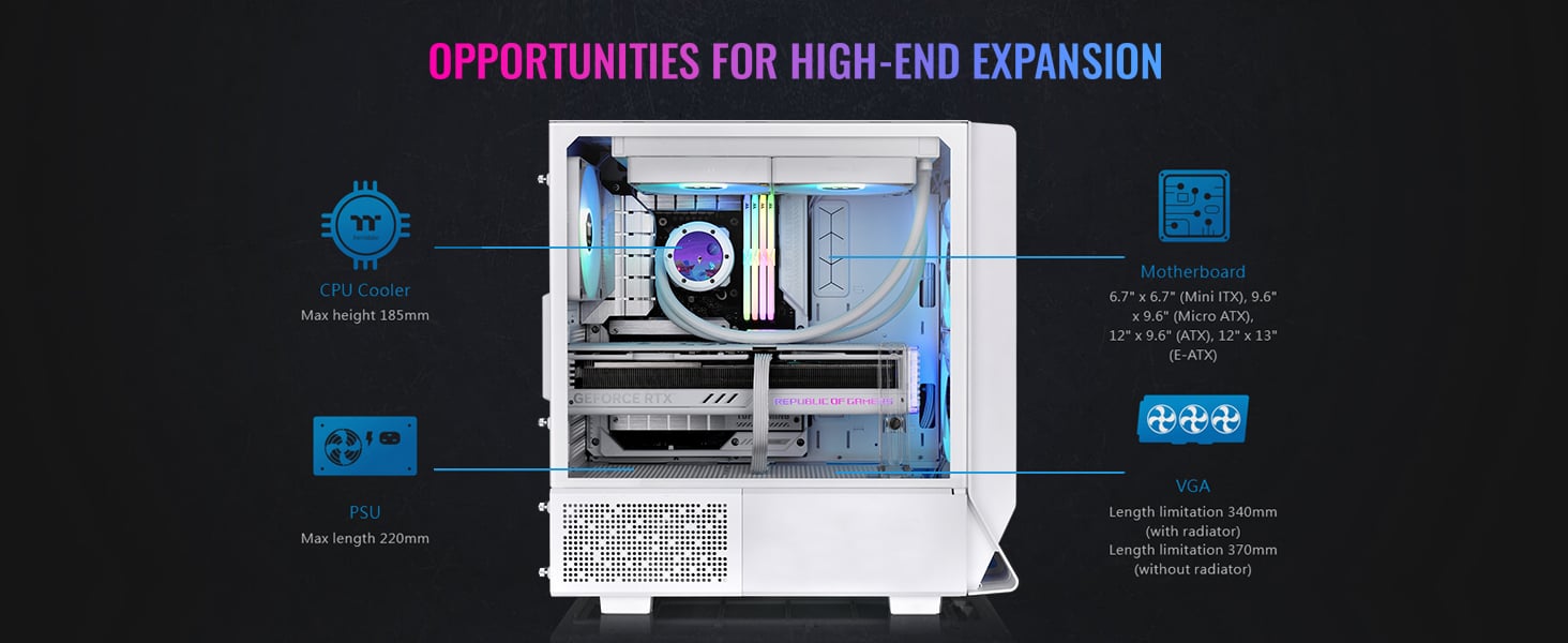 Thermaltake Ceres 330 TG ARGB Mid Tower E-ATX Case